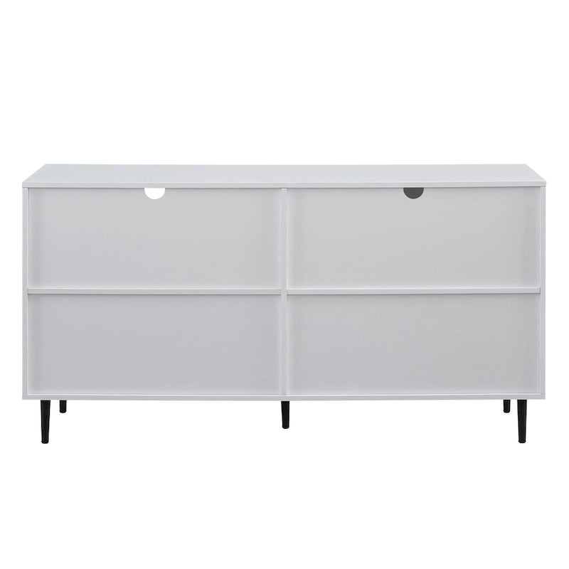 58-Inch Two-Tone TV Stand with Bookmatched-Effect Doors