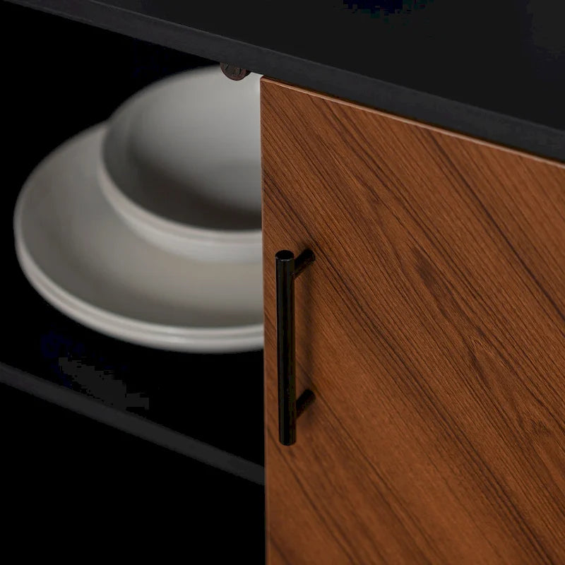 58-Inch Two-Tone TV Stand with Bookmatched-Effect Doors