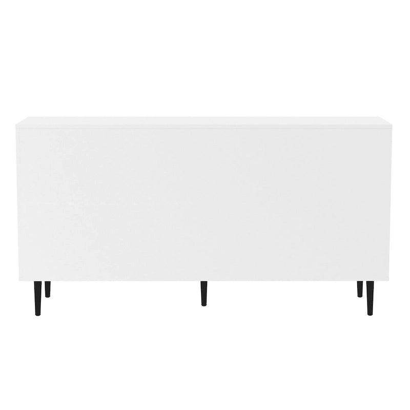 58-Inch Two-Tone TV Stand with Bookmatched-Effect Doors