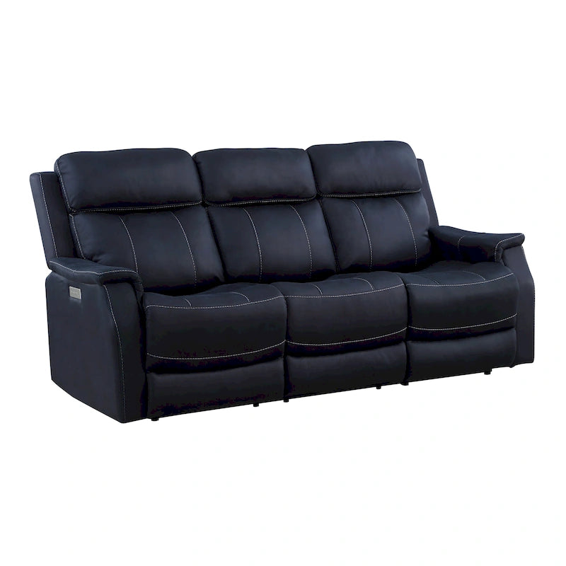 Rozkładana sofa z funkcją elektrycznego odchylania o długości 84 cali, obita sztuczną skórą i wyposażona w ładowanie USB