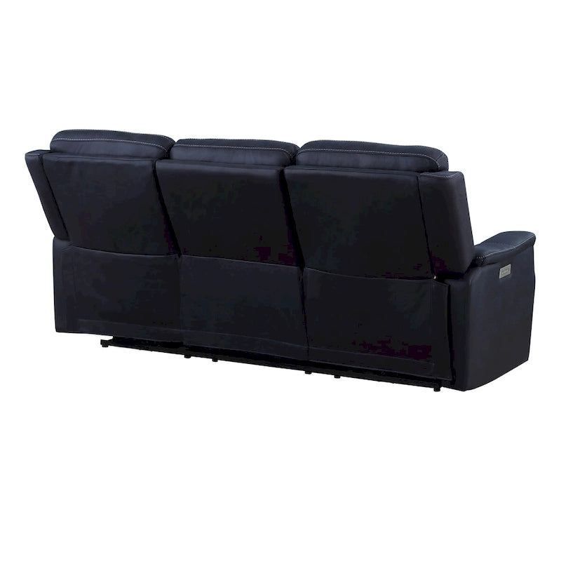 Rozkładana sofa z funkcją elektrycznego odchylania o długości 84 cali, obita sztuczną skórą i wyposażona w ładowanie USB