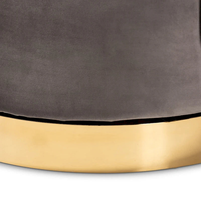 Poltrona decorativa girevole in velluto con base effetto oro