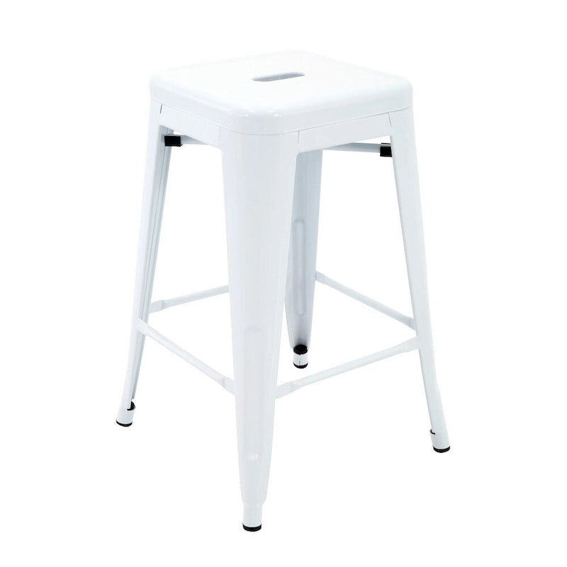 Stackable Metal Counter Stools for Indoor and Outdoor Use, Set of Four