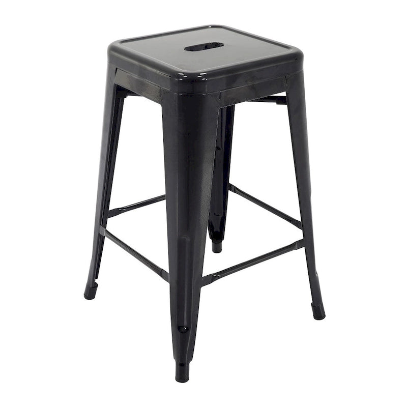 Stackable Metal Counter Stools for Indoor and Outdoor Use, Set of Four