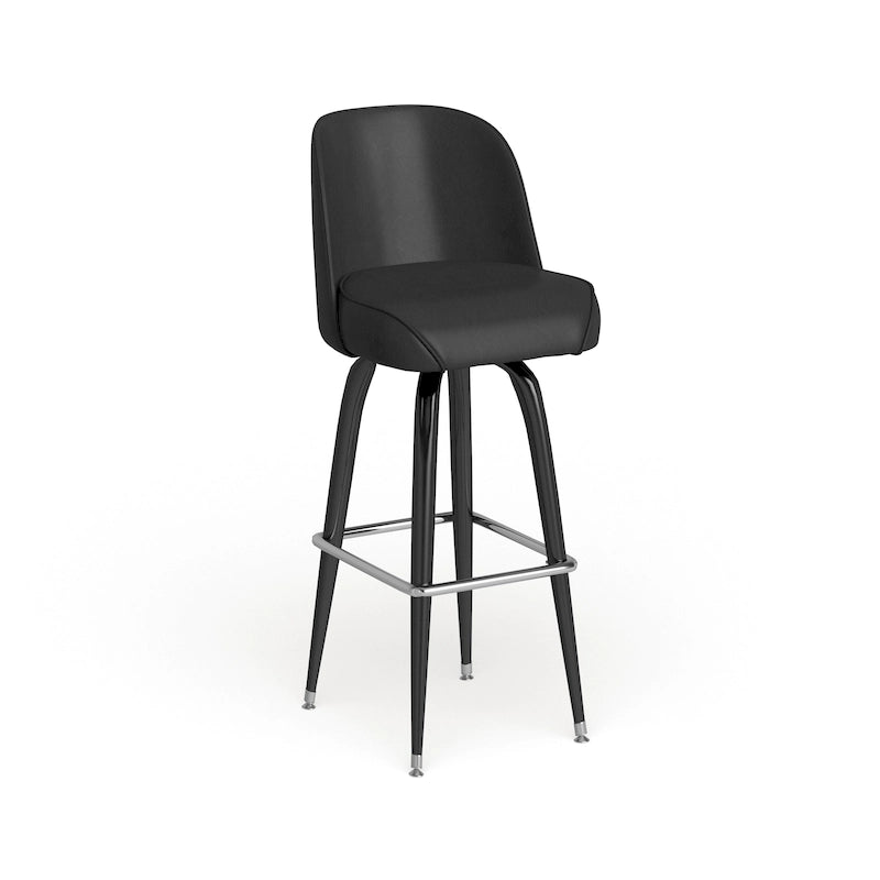 Taburetes giratorios tapizados de vinilo para barra, con estructura metálica y reposapiés, juego de dos