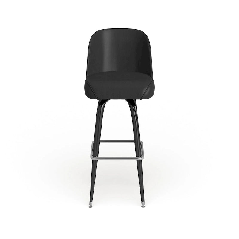 Taburetes giratorios tapizados de vinilo para barra, con estructura metálica y reposapiés, juego de dos
