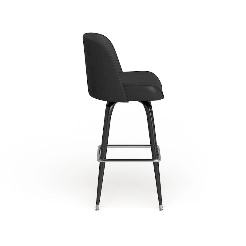 Taburetes giratorios tapizados de vinilo para barra, con estructura metálica y reposapiés, juego de dos