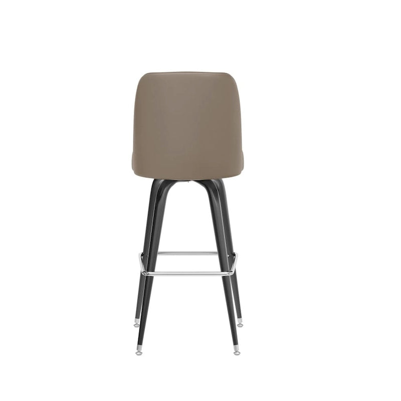 Taburetes giratorios tapizados de vinilo para barra, con estructura metálica y reposapiés, juego de dos