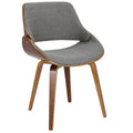 Mid-Century Upholstered Dining Chair with Walnut-Finish Frame