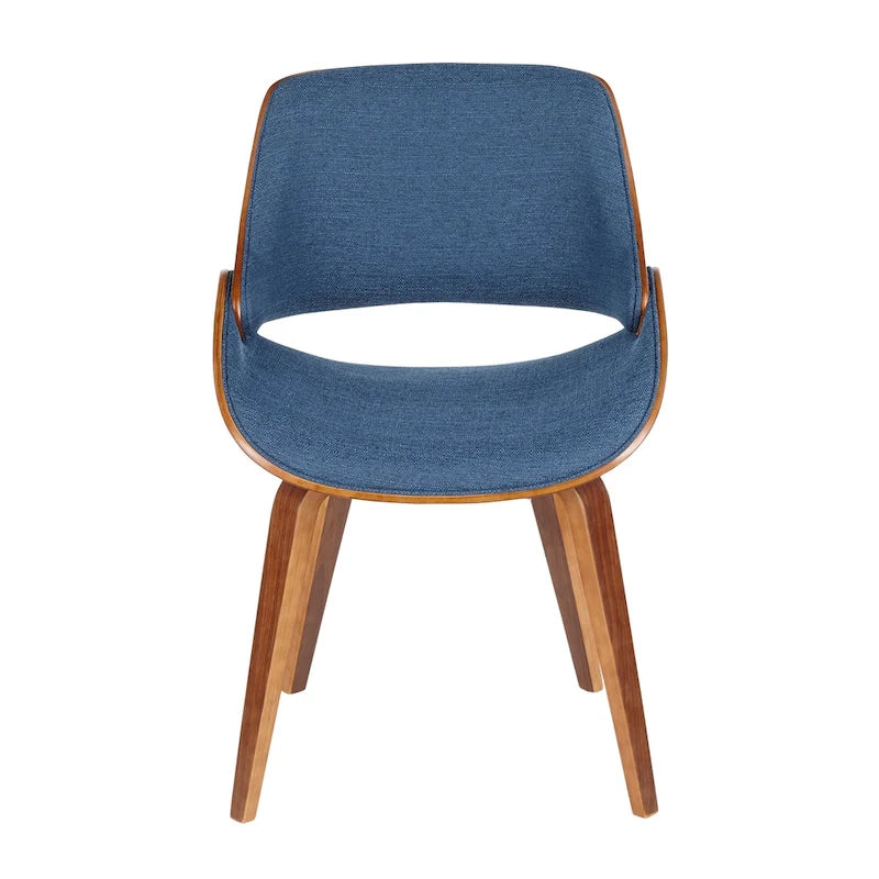 Mid-Century Upholstered Dining Chair with Walnut-Finish Frame