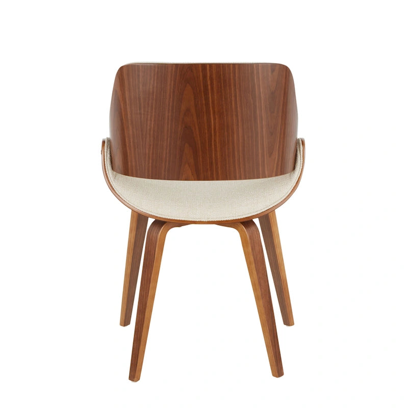 Mid-Century Upholstered Dining Chair with Walnut-Finish Frame
