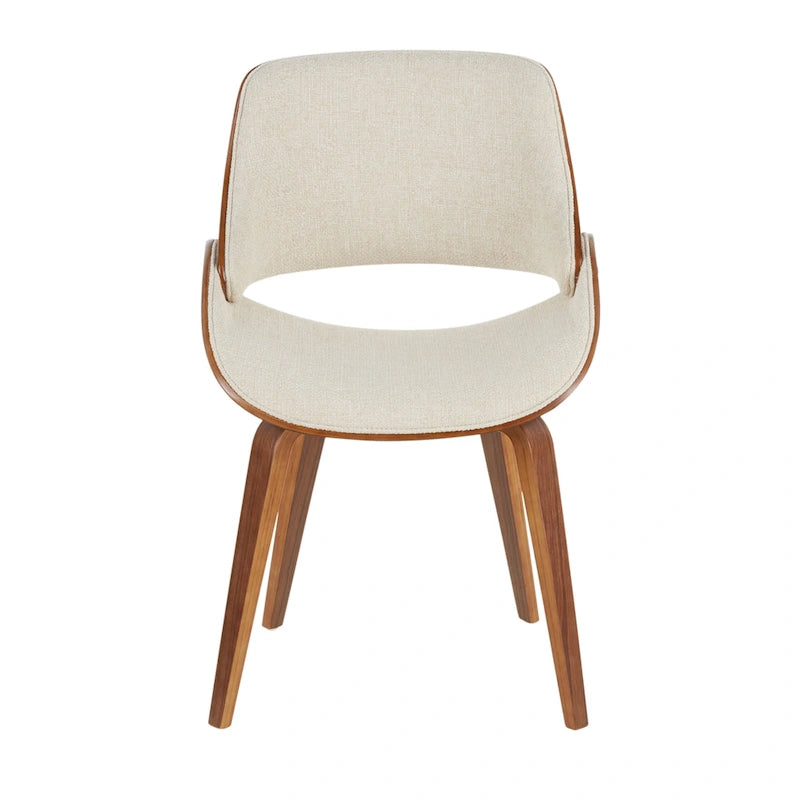Mid-Century Upholstered Dining Chair with Walnut-Finish Frame