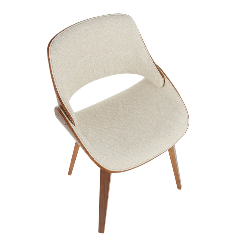Mid-Century Upholstered Dining Chair with Walnut-Finish Frame