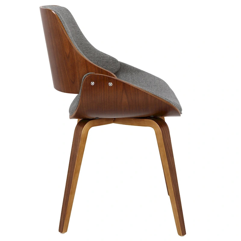Mid-Century Upholstered Dining Chair with Walnut-Finish Frame