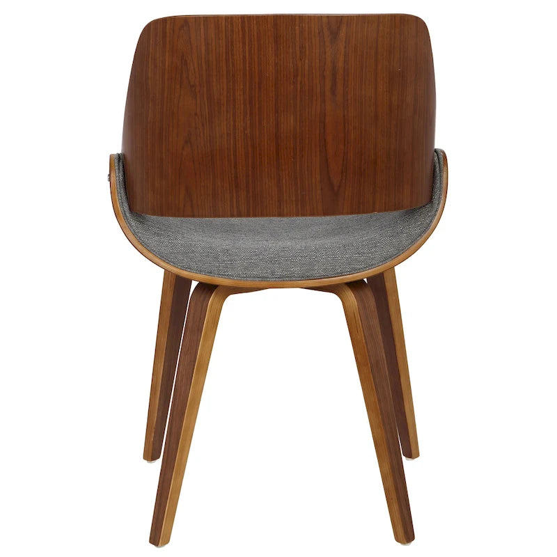 Mid-Century Upholstered Dining Chair with Walnut-Finish Frame