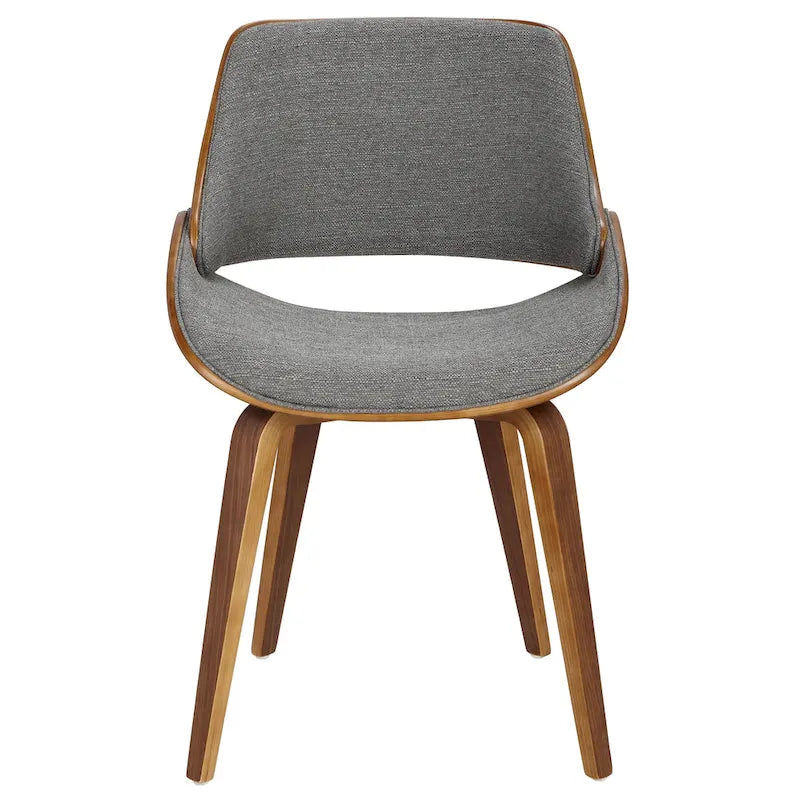 Mid-Century Upholstered Dining Chair with Walnut-Finish Frame