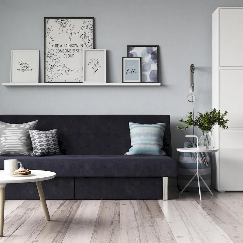 Futon contenitore in microfibra trapuntata con schienale regolabile