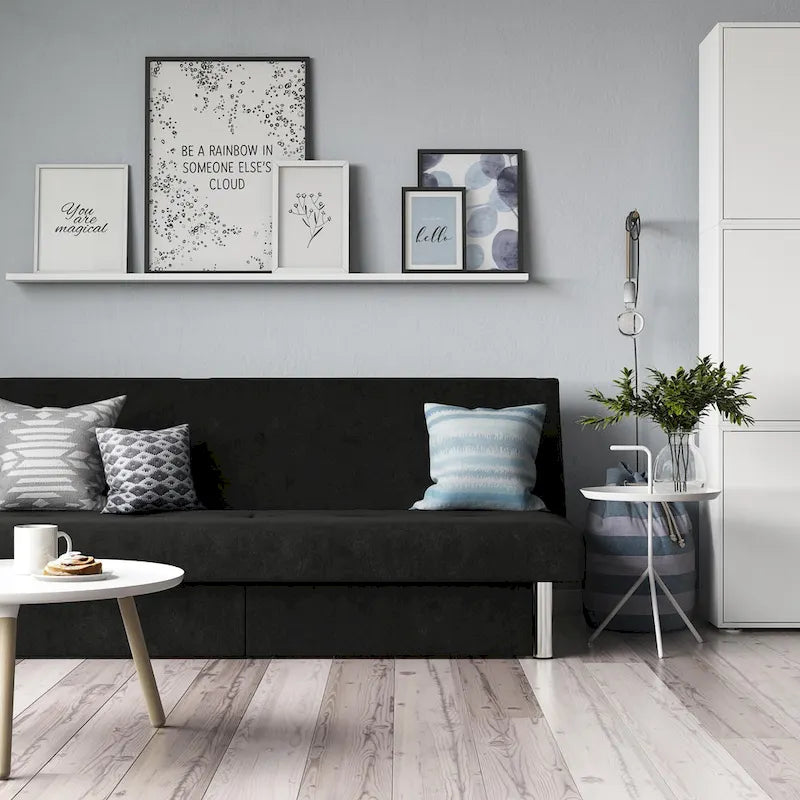 Futon contenitore in microfibra trapuntata con schienale regolabile