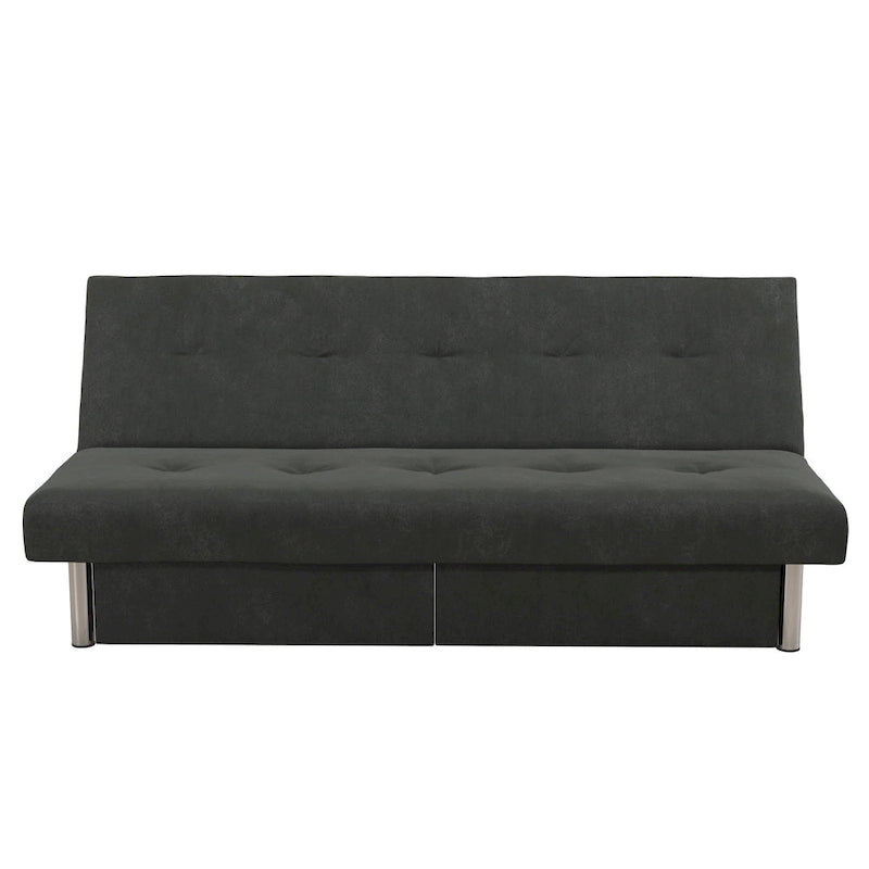 Futon contenitore in microfibra trapuntata con schienale regolabile