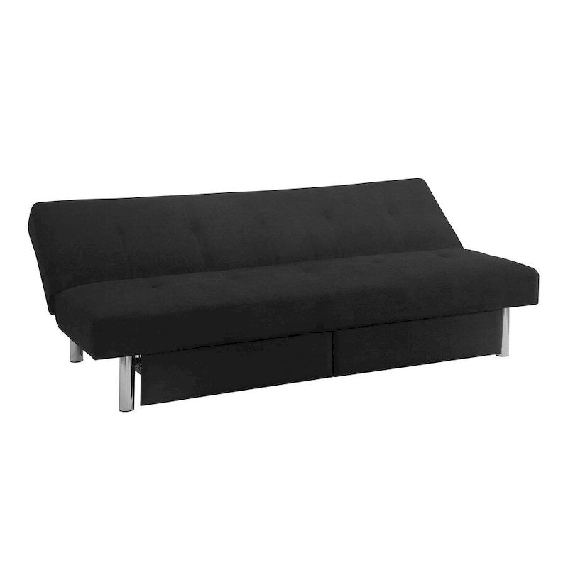 Futon contenitore in microfibra trapuntata con schienale regolabile