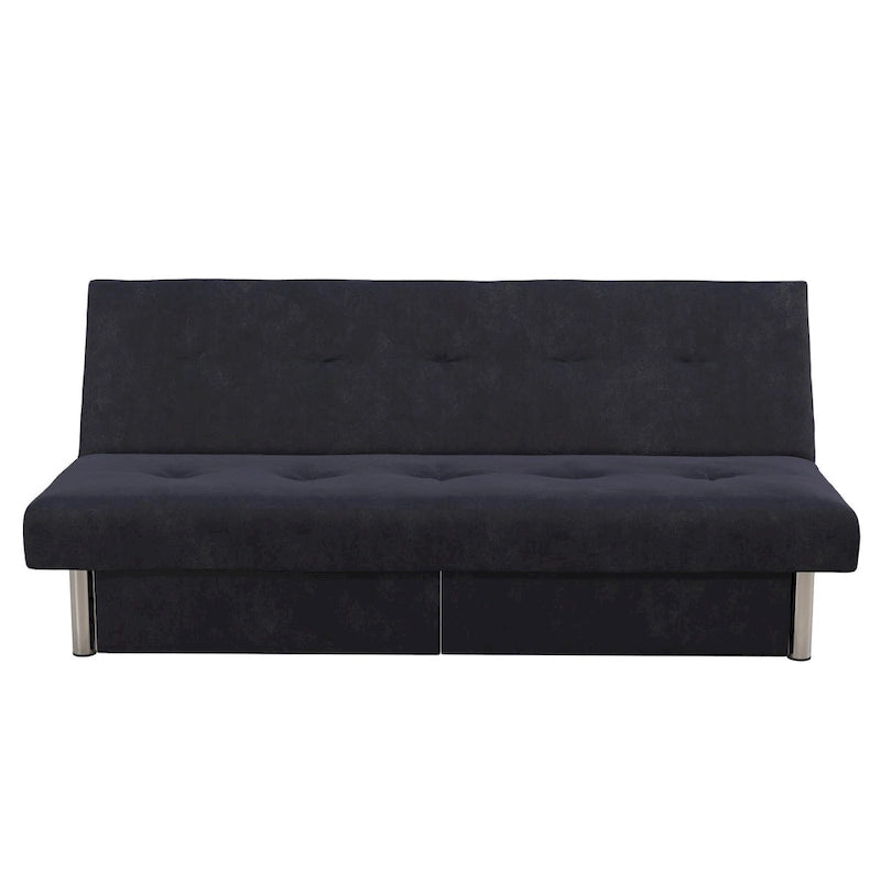 Futon contenitore in microfibra trapuntata con schienale regolabile