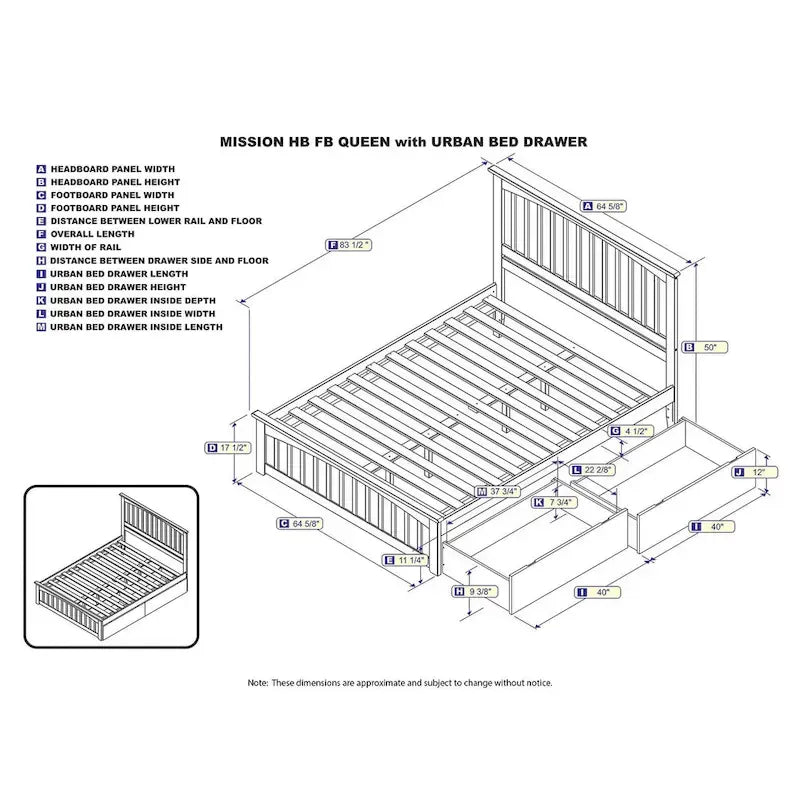 Weißes Queensize-Plattformbett aus Holz mit 2 Stauraumschubladen und USB-Ladefunktion