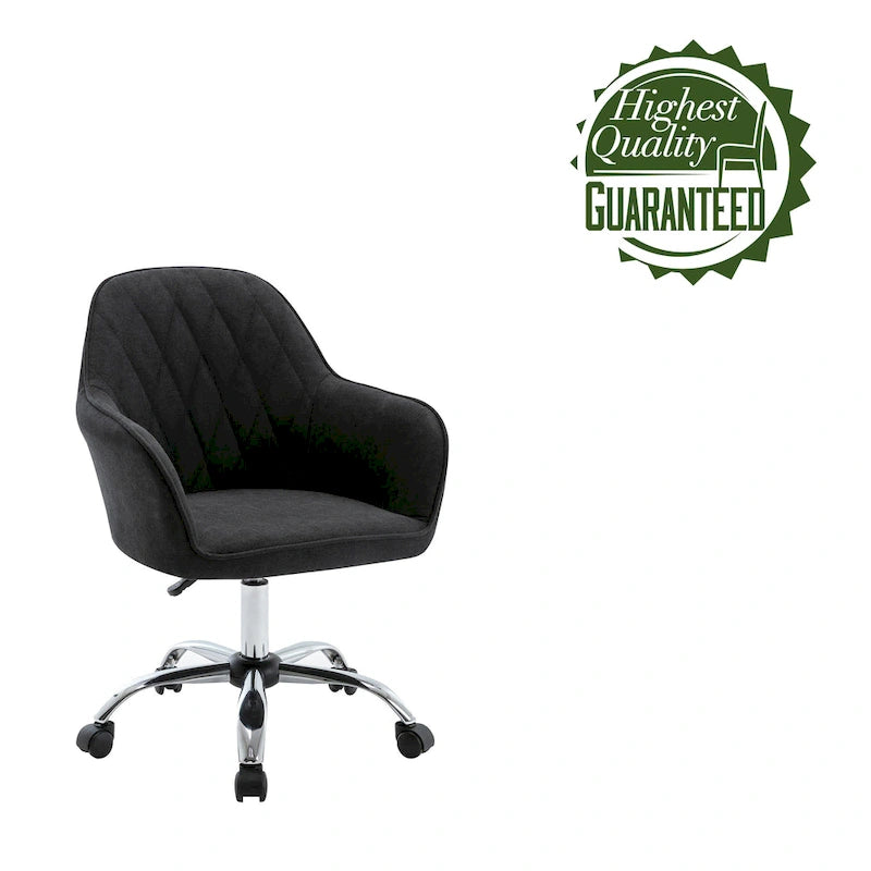 Fabric Office Chair with Adjustable Height, Armrests and Caster Wheels