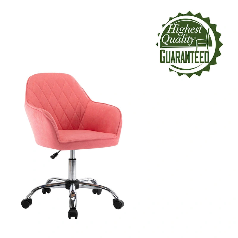 Fabric Office Chair with Adjustable Height, Armrests and Caster Wheels