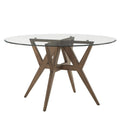 54-Inch Round Mid-Century Dining Table with Walnut-Finish Base