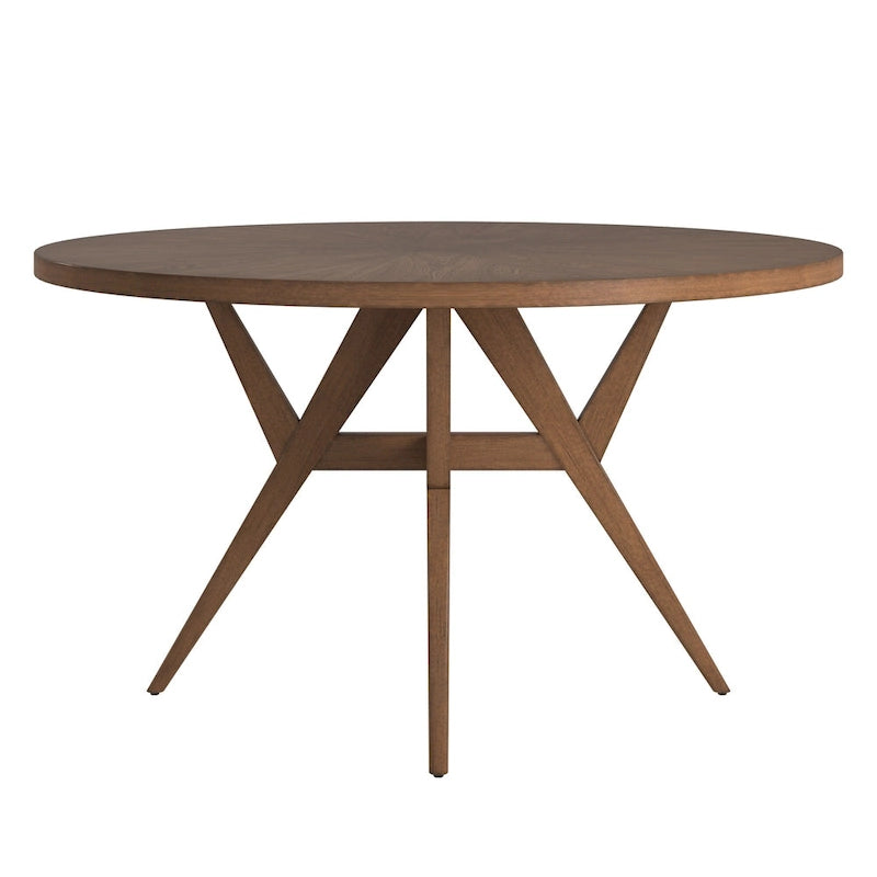 54-Inch Round Mid-Century Dining Table with Walnut-Finish Base