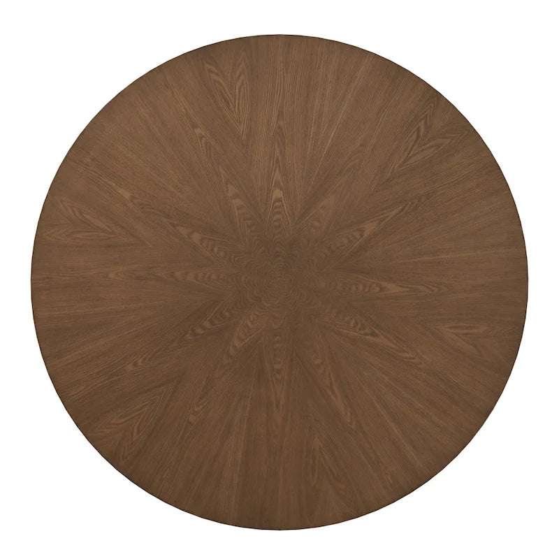 54-Inch Round Mid-Century Dining Table with Walnut-Finish Base