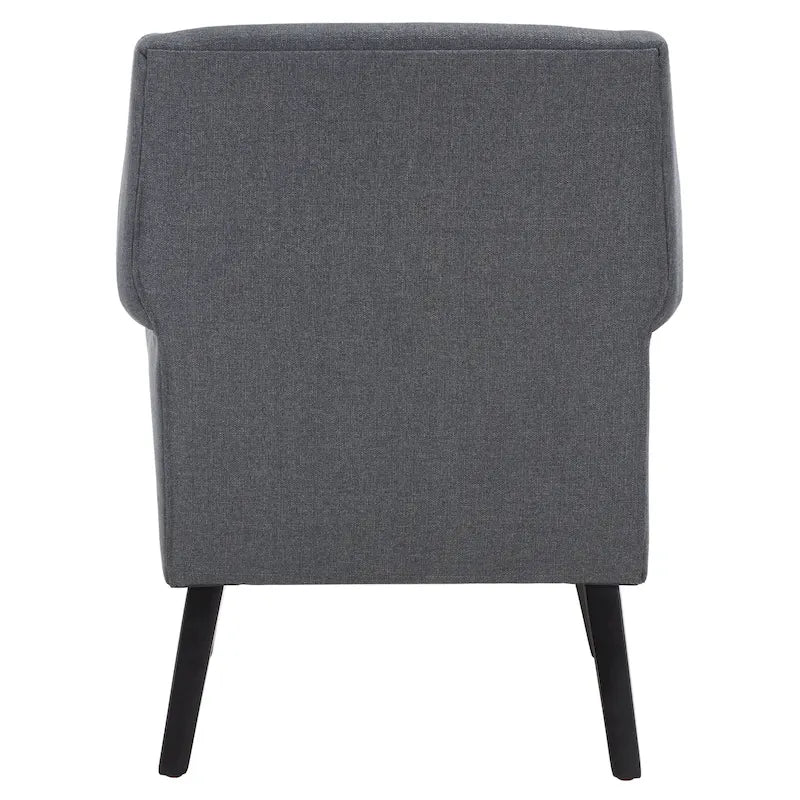 Sillón decorativo tapizado de lino con brazos curvos