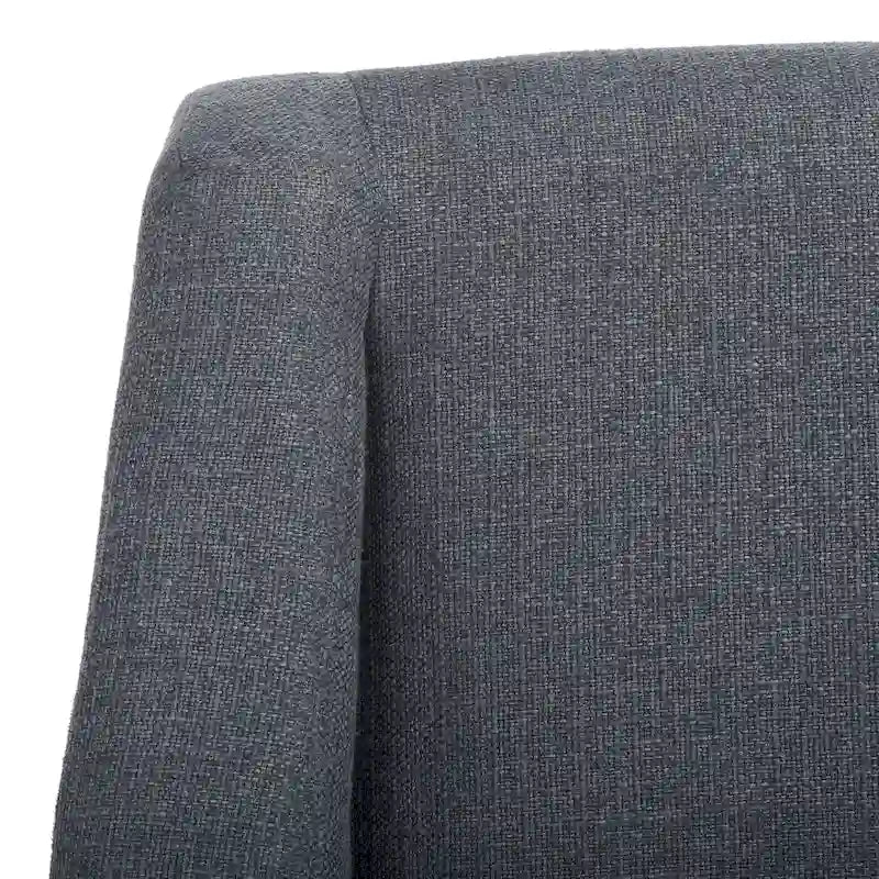Sillón decorativo tapizado de lino con brazos curvos