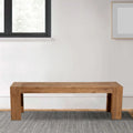 Banco de madera maciza de acacia de 58 pulgadas con patas de soporte, marrón