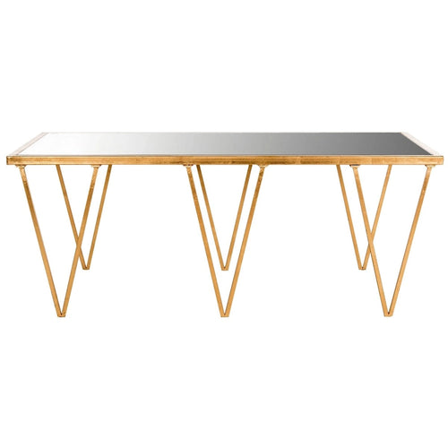 Antique Gold Leaf Coffee Table with Mirrored Top