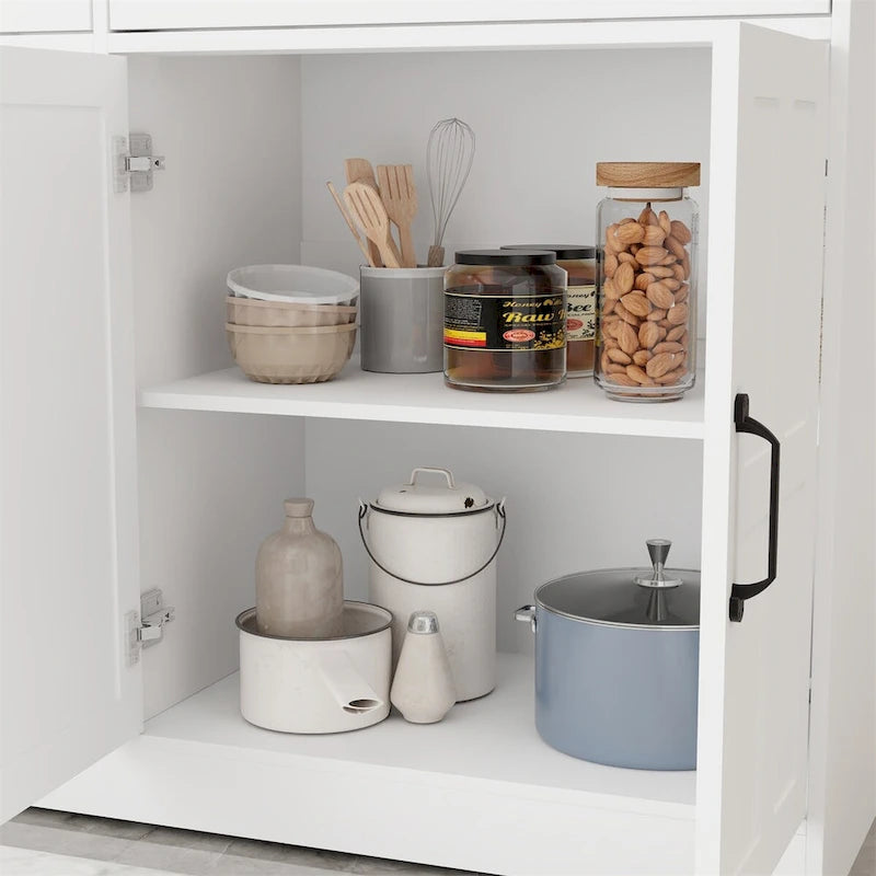 Weißes Sideboard im Landhausstil mit 2 Schubladen und 4 Türen