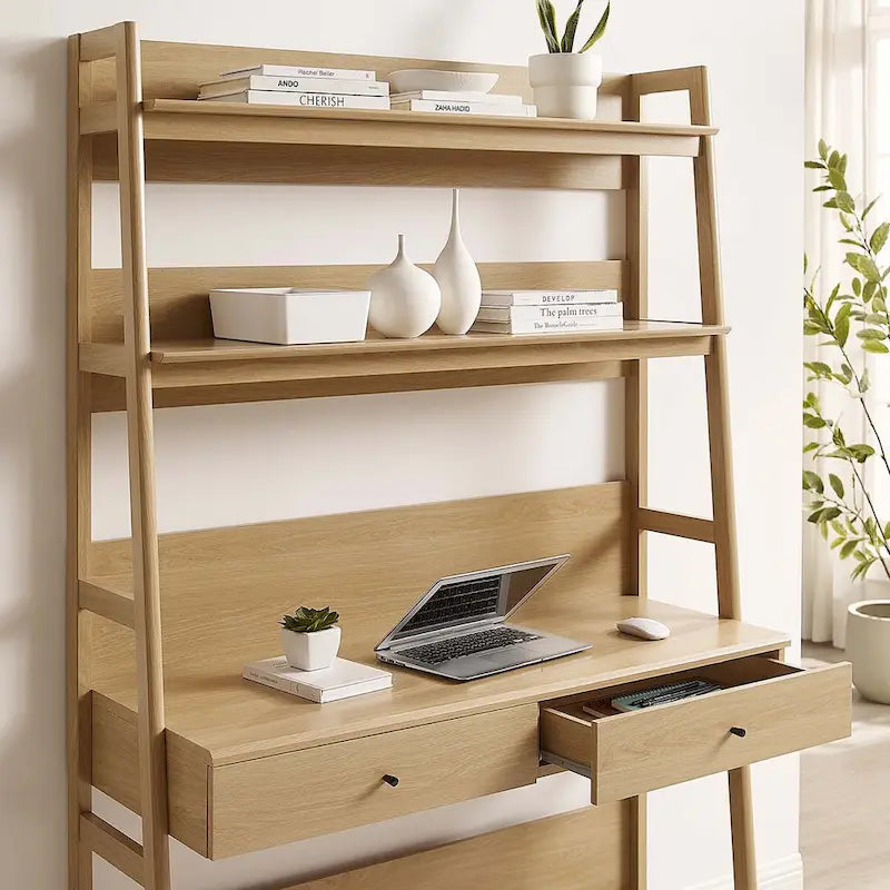 Scrivania da ufficio con libreria e 2 cassetti contenitori