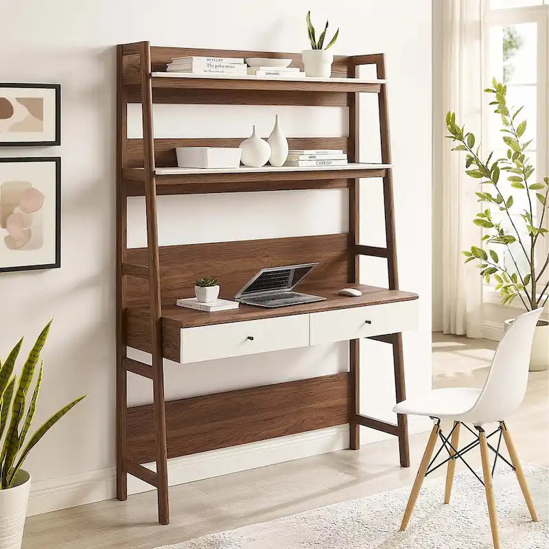 Scrivania da ufficio con libreria e 2 cassetti contenitori