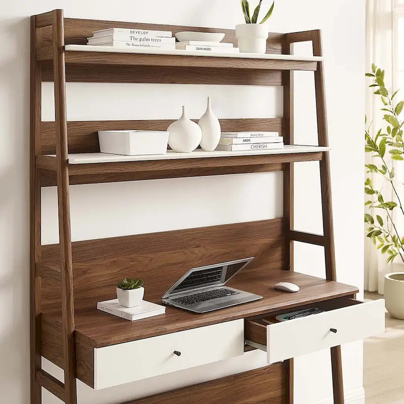 Scrivania da ufficio con libreria e 2 cassetti contenitori