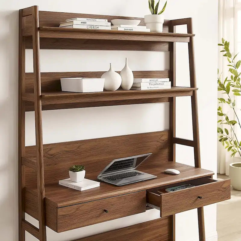 Scrivania da ufficio con libreria e 2 cassetti contenitori