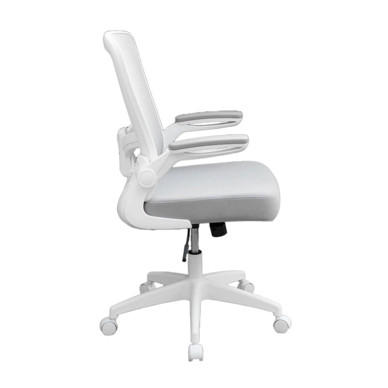 Gray Mesh Task Chair with Flip-Up Arms and Adjustable Height