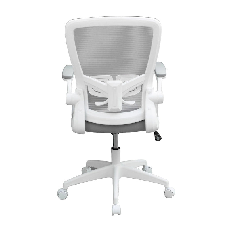 Gray Mesh Task Chair with Flip-Up Arms and Adjustable Height