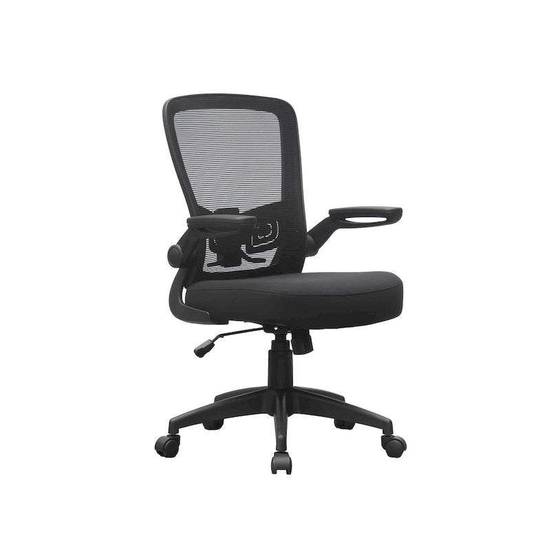 Gray Mesh Task Chair with Flip-Up Arms and Adjustable Height