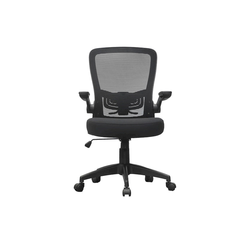 Gray Mesh Task Chair with Flip-Up Arms and Adjustable Height