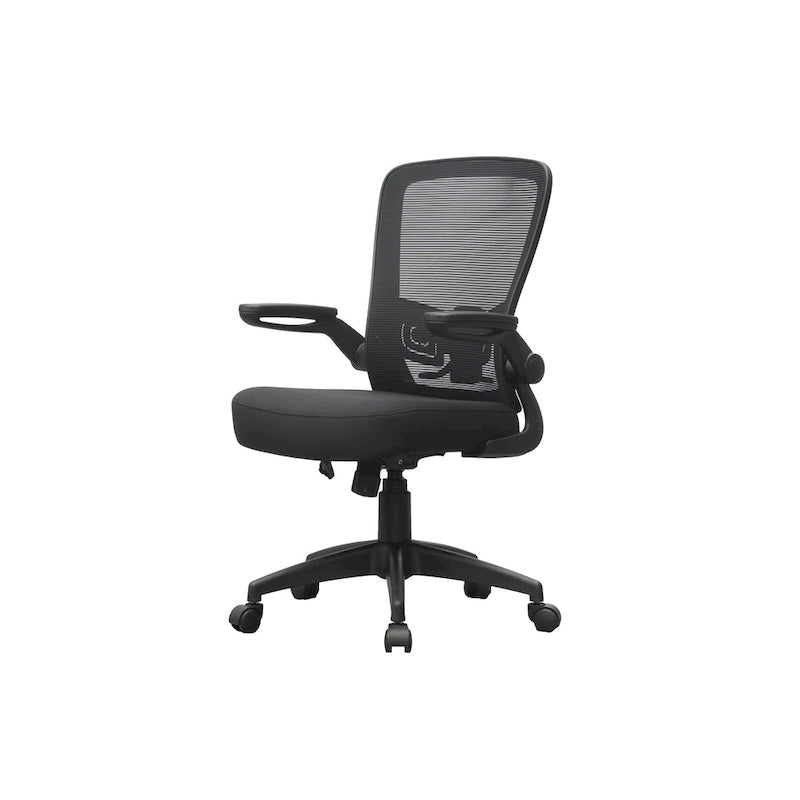 Gray Mesh Task Chair with Flip-Up Arms and Adjustable Height