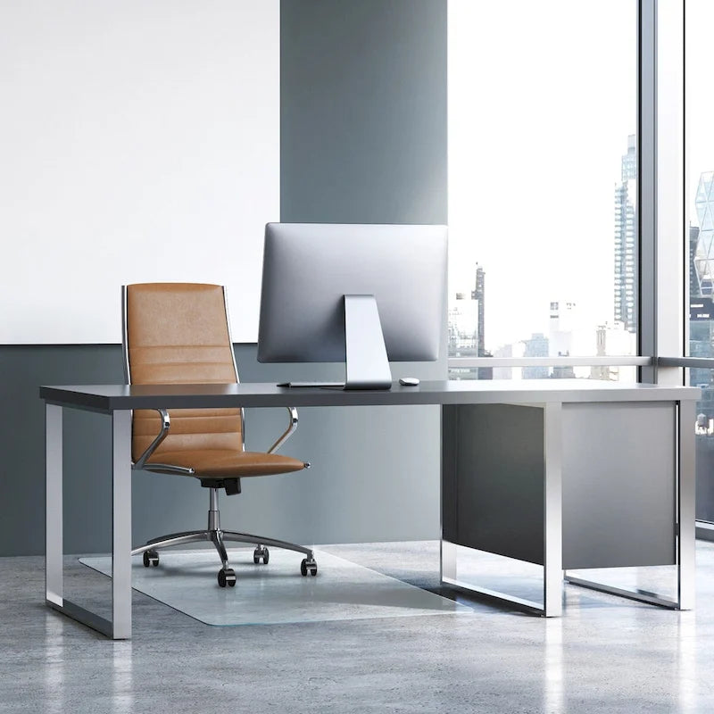 Tappetino per sedia in vetro temperato da 48 x 60 per pavimenti duri e moquette