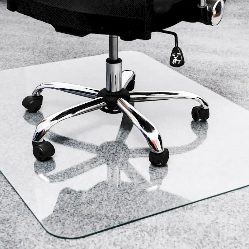 Alfombrilla de vidrio templado de 48 x 60 para sillas, para pisos duros y alfombras