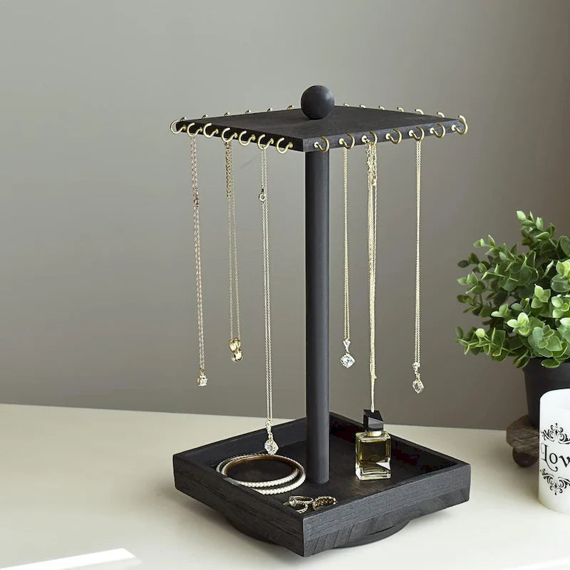 Wooden Rotating Jewelry Organizer - S