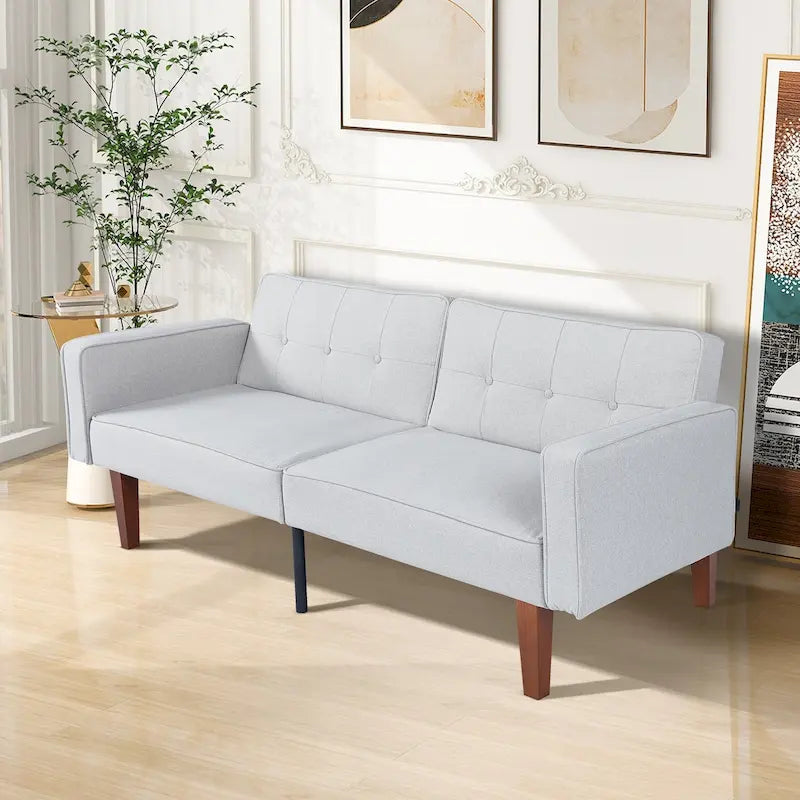 Gepolsterter, umwandelbarer Futon-Schlafsofa mit geteilter Rückenlehne