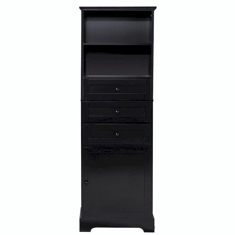 Tall Storage Cabinet with Three Drawers and Adjustable Shelf